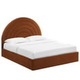 thumbnail image 1 of Platform Bed Frame, Full, Brown, Velvet, Hotel Bedroom, Modern Contemporary, HB38106, 1 of 9