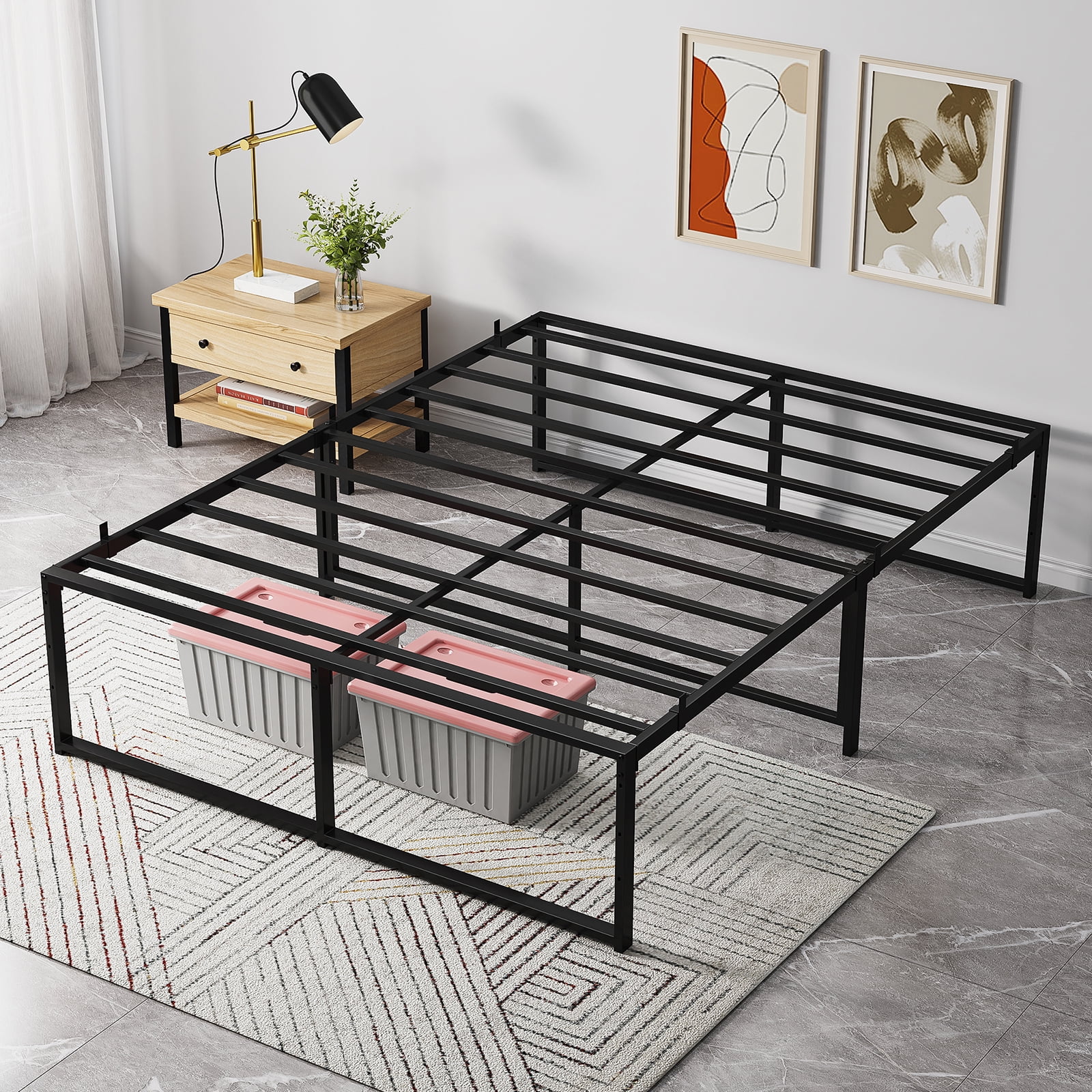 Platform Bed Frame Full Size, Metal Bed Frame 13 Inch with 3 in 1 Steel