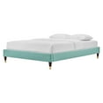 thumbnail image 1 of Platform Bed Frame, Full Size, Velvet, Blue, Modern Contemporary Urban Design, Bedroom Master Guest Suite, 1 of 6
