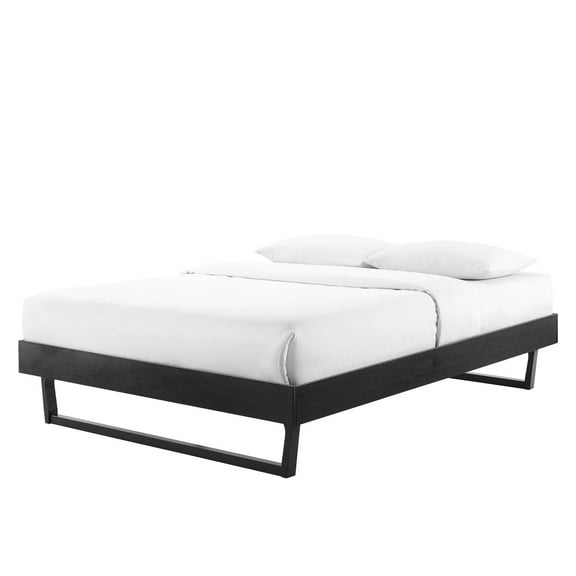 Platform Bed Frame, Full Size, Wood, Black, Modern Contemporary Urban Design, Bedroom Master Guest Suite