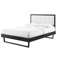 thumbnail image 1 of Platform Bed Frame, Full Size, Wood, Black White, Modern Contemporary Urban Design, Bedroom Master Guest Suite, 1 of 10