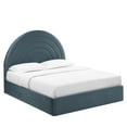 thumbnail image 1 of Platform Bed Frame, King, Blue, Velvet, Hotel Bedroom, Modern Contemporary, HB38113, 1 of 8