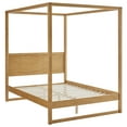 thumbnail image 1 of Platform Bed Frame, King, Oak Brown, Wood, Hotel Bedroom, Modern Contemporary, HB38245, 1 of 10