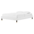 thumbnail image 1 of Platform Bed Frame, King Size, Velvet, White, Modern Contemporary Urban Design, Bedroom Master Guest Suite, 1 of 6
