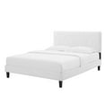 thumbnail image 1 of Platform Bed Frame, King Size, Velvet, White, Modern Contemporary Urban Design, Bedroom Master Guest Suite, 1 of 10