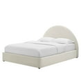 thumbnail image 1 of Platform Bed Frame, King Size, White, Velvet, Bedroom, Modern Contemporary Boutique HB36794, 1 of 9