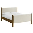 thumbnail image 1 of Platform Bed Frame, Queen, Ivory White, Fabric, Hotel Bedroom, Modern Contemporary, HB38190, 1 of 9