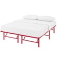thumbnail image 1 of Platform Bed Frame, Queen Size, Red, Stainless Metal, Bedroom, Modern Contemporary HB35040, 1 of 8