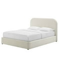 thumbnail image 1 of Platform Bed Frame, Queen Size, White, Velvet, Bedroom, Modern Contemporary Boutique HB36809, 1 of 9