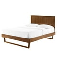 thumbnail image 1 of Platform Bed Frame, Queen Size, Wood, Brown Walnut, Modern Contemporary Urban Design, Bedroom Master Guest Suite, 1 of 10