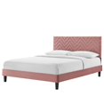 thumbnail image 1 of Platform Bed Frame, Tufted, Full Size, Pink, Velvet, Mid Century Bedroom, Modern Contemporary Boutique HB35607, 1 of 8