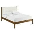 thumbnail image 1 of Platform Bed Frame, Tufted, Queen, Walnut Brown, Wood, Hotel Bedroom, Modern Contemporary, HB38210, 1 of 9