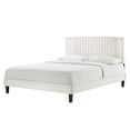 thumbnail image 1 of Platform Bed Frame, Tufted, Rivet Nailhead, Full Size, White, Velvet, Mid Century Bedroom, Modern Contemporary Boutique HB35612, 1 of 8