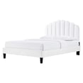 thumbnail image 1 of Platform Bed Frame, Tufted, Twin Size, White, Velvet, Bedroom, Modern Contemporary Boutique HB35706, 1 of 9