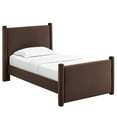 thumbnail image 1 of Platform Bed Frame, Twin, Brown, Velvet, Hotel Bedroom, Modern Contemporary, HB38138, 1 of 5