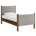 thumbnail image 1 of Platform Bed Frame, Twin, Gray, Fabric, Hotel Bedroom, Modern Contemporary, HB38176, 1 of 9
