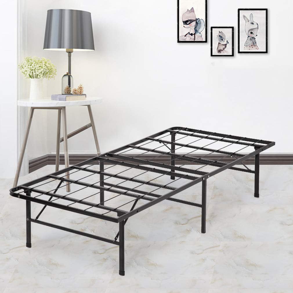 Queen size platform bed frame mattress on sale foldable 14 inch metal steel heavy duty