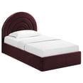thumbnail image 1 of Platform Bed Frame, Twin, Purple, Velvet, Hotel Bedroom, Modern Contemporary, HB38100, 1 of 9