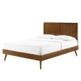 thumbnail image 1 of Platform Bed Frame, Twin Size, Wood, Brown Walnut, Modern Contemporary Urban Design, Bedroom Master Guest Suite, 1 of 10