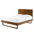thumbnail image 1 of Platform Bed Frame, Twin Size, Wood, Brown Walnut, Modern Contemporary Urban Design, Bedroom Master Guest Suite, 1 of 10