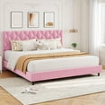 thumbnail image 1 of Platform Bed Frame with Upholstered Headboard, Bed Frame with Sturdy Wooden Slats Support, Modern Bedroom Furniture, No Box Spring Needed/Easy Assembly, 1 of 8