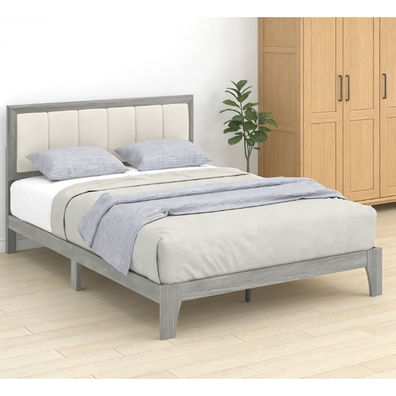 Platform Bed Frame with Wooden Slats,Bed Frame with Headboard