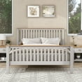 thumbnail image 1 of Platform Bed,Queen Size Platform Bed Frame with Heardboard and Footboard,Solid Wood Platform Bed with Large Underbed Space for Boys and Girls,Space Saving,Gray, 1 of 7