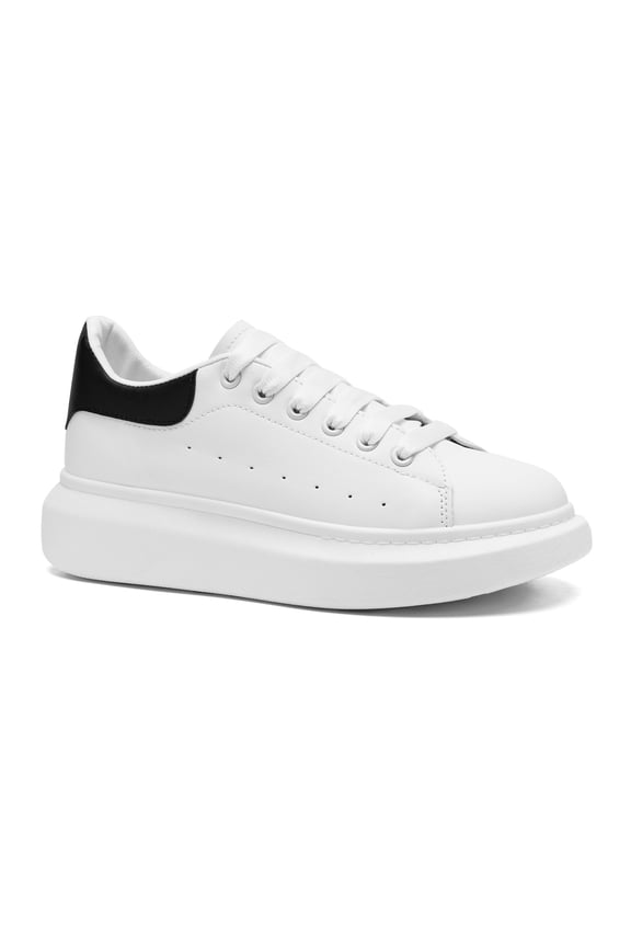 Platform Casual Men Women Sneakers with Memory Foam Insole Shoes Non Slip Lace Up Stylish Soft Comfortable Dress Sneaker