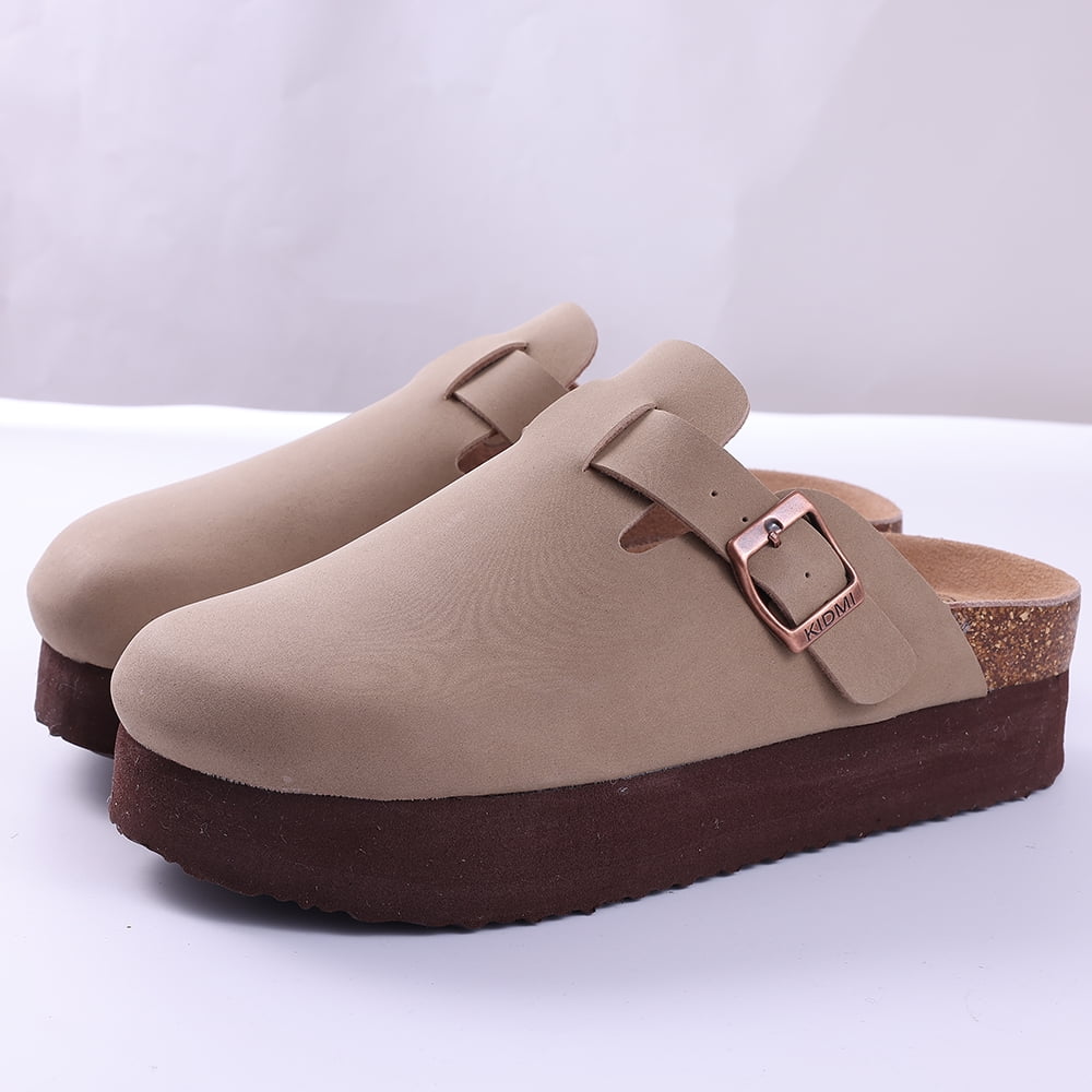 Platform Clogs Sandals For Women Cork Footbed Comfort Thick Bottom Slippers Mules Adjustable Buckle Summer House Sandals Walmart