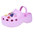 thumbnail image 1 of Platform Clogs for women, Womens Platform Clogs Shoes Gardener Shoes Slippers 2 inch Hight Heels Mules Comfortable Breathable Lightweight Slip on Wedge Sandals Slides with Charms Pink 35, 1 of 7