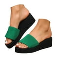 thumbnail image 1 of Platform Dress Slides Beach Sandals for Women 2025 Fashion Casual Open Toe Memory Foam Dressy Slip on Shoes, 1 of 8