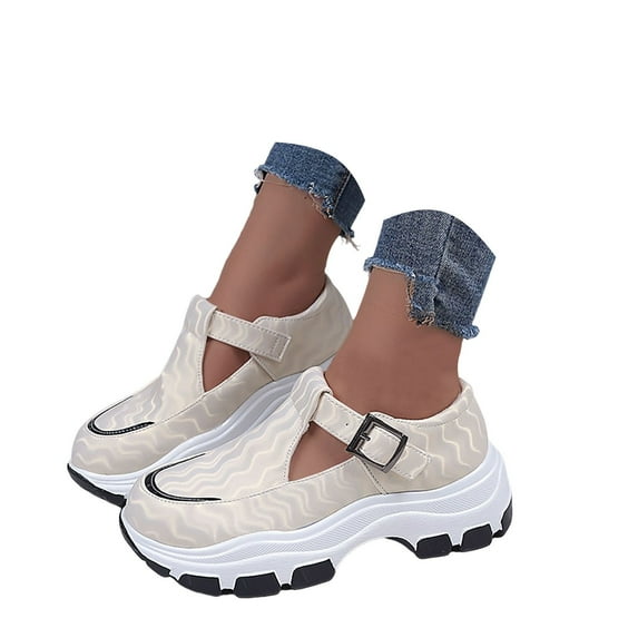 Platform Fashion Sneakers for Women 2025 Casual Non Slip Closed Toe Hollow out Walking Sandals Shoes