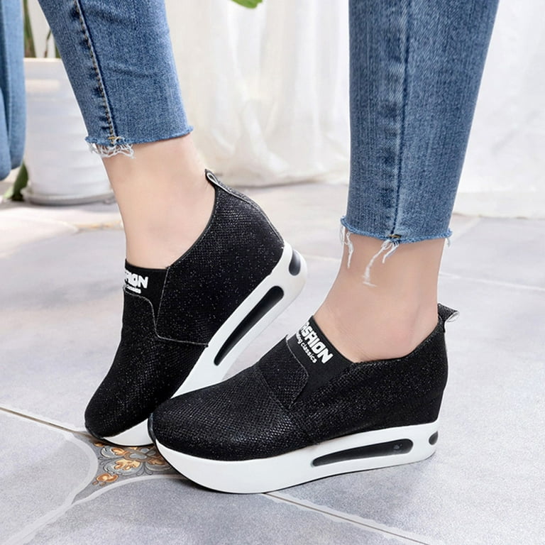 Platform For Women One-Step Flat Shoes ​Bright Leather Casual Loafers Low  Shoes Womens HSMQHJWE