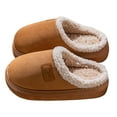 thumbnail image 1 of Platform Fuzzy Slippers for Women Men Indoor and Outdoor Fleece Lined Cloud Pillow Suede Couples House Shoes, 1 of 7