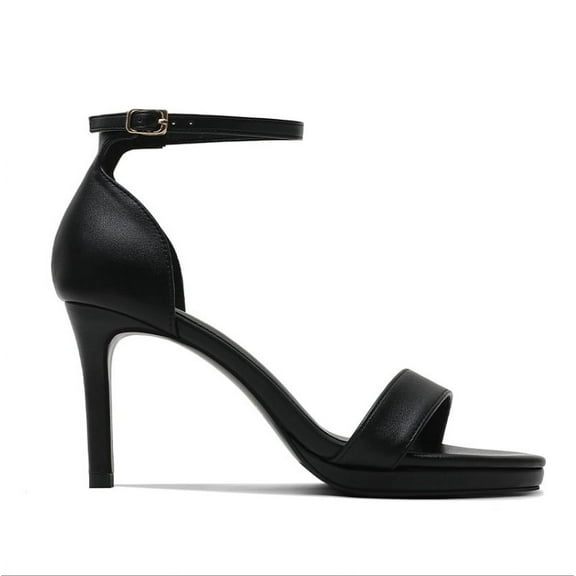 Platform Heels 3.74 Inches Chunky heels Sandals for Women Comfy Open Toe Block Heeled Sandals Black Nude White Silver Gold Ankle Strappy Heels Black Chunky Platform Heels for Women Summer Dress Shoes