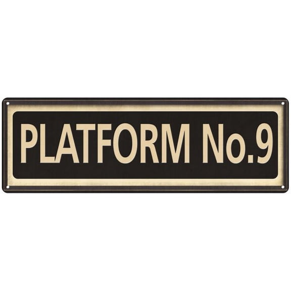 Platform No. 9 Vintage Looking Metal Sign Home Decor 6x18 206180066020