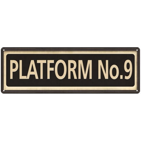 Platform No. 9 Vintage Looking Metal Sign Home Decor 8x24 108240066020