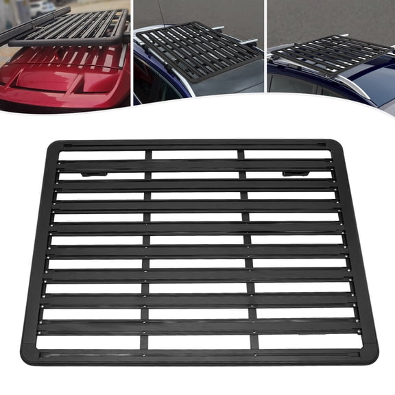Black Platform Rack Luggage Rack, Roof Rack Platform, Car Top Flat Roof Luggage Rack Aluminum 63 * 47.24in