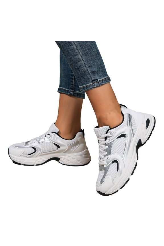 Platform Running Shoes for Women Breathable Mesh Athletic Sports Soft Chunky Jogging Tennis Golf Sneakers