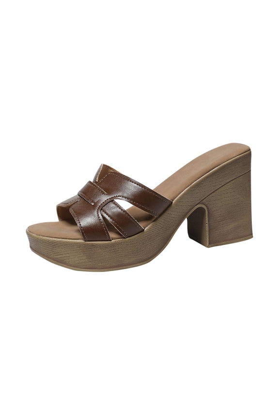 Platform Sandal for Women High Heel Clogs Strap Mules Backless Slippers Slip On Slides Sandals omen Square Open Toe Platform Stacked Block High Heels Slip on Casual Indoor Outdoor Shoes