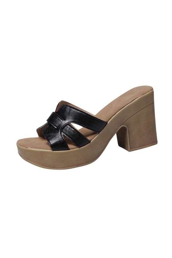 Platform Sandal for Women High Heel Clogs Strap Mules Backless Slippers Slip On Slides Sandals omen Square Open Toe Platform Stacked Block High Heels Slip on Casual Indoor Outdoor Shoes