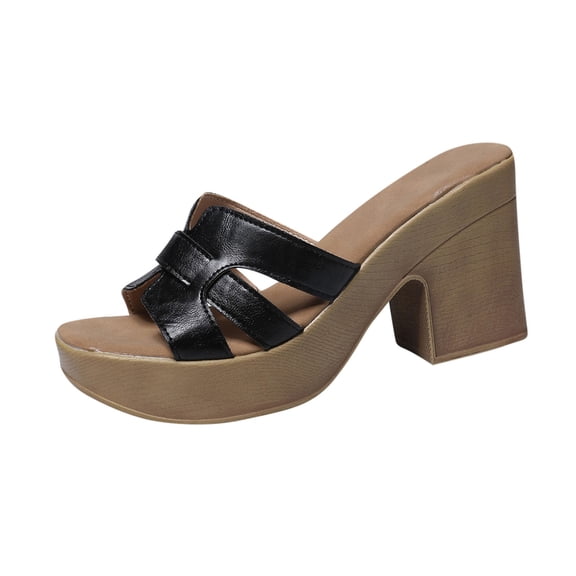 Platform Sandal for Women High Heel Clogs Strap Mules Backless Slippers Slip On Slides Sandals omen Square Open Toe Platform Stacked Block High Heels Slip on Casual Indoor Outdoor Shoes