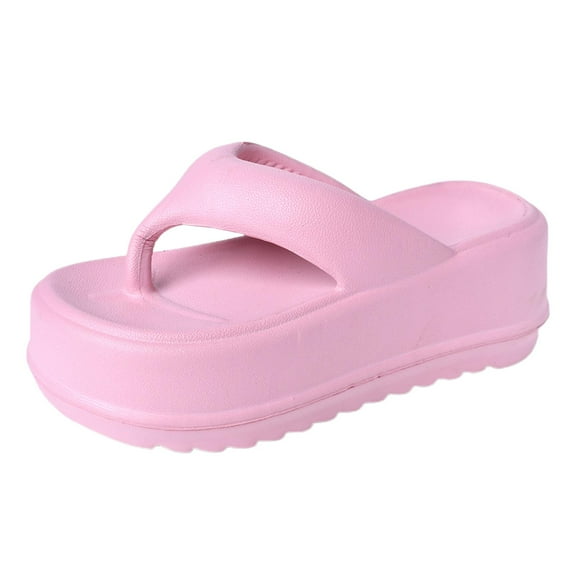 Platform Sandals Beach Comfort Women Slippers Summer for Indoor Outdoor Home pink medium