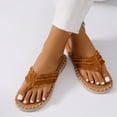 thumbnail image 1 of Platform Sandals Women Clearance, Xunlbb Women's Fashion Casual Clip-Toe Spring And Summer New Breathable Fisherman Flat Sandals(Brown,Size:41), 1 of 6