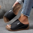 thumbnail image 1 of Platform Sandals Women Dress Shoes For Women Women's Wedge Slide Sandals - Slip On Dressy Summer Shoes, Lightweight Comfortable Flatform, 1 of 8