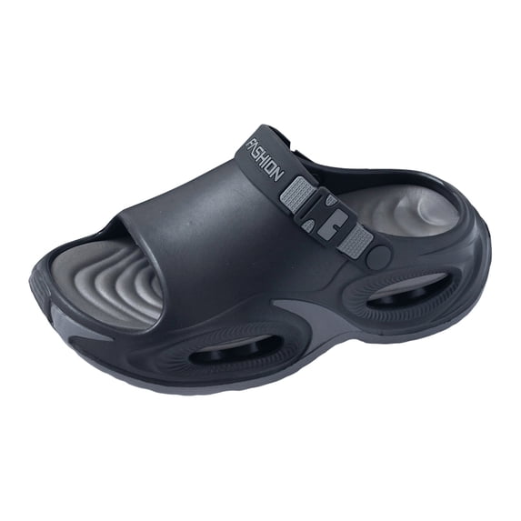 Platform Sandals for Men Lightweight Open Toe Clogs Air Cushion Adjustable Strap Non Slip Walking Slippers Black Size 10-10.5