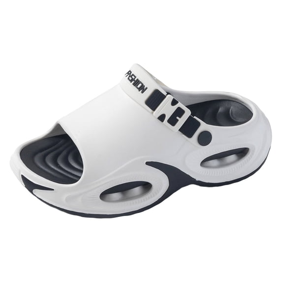 Platform Sandals for Men Lightweight Open Toe Clogs Air Cushion Adjustable Strap Non Slip Walking Slippers White Size 6-6.5