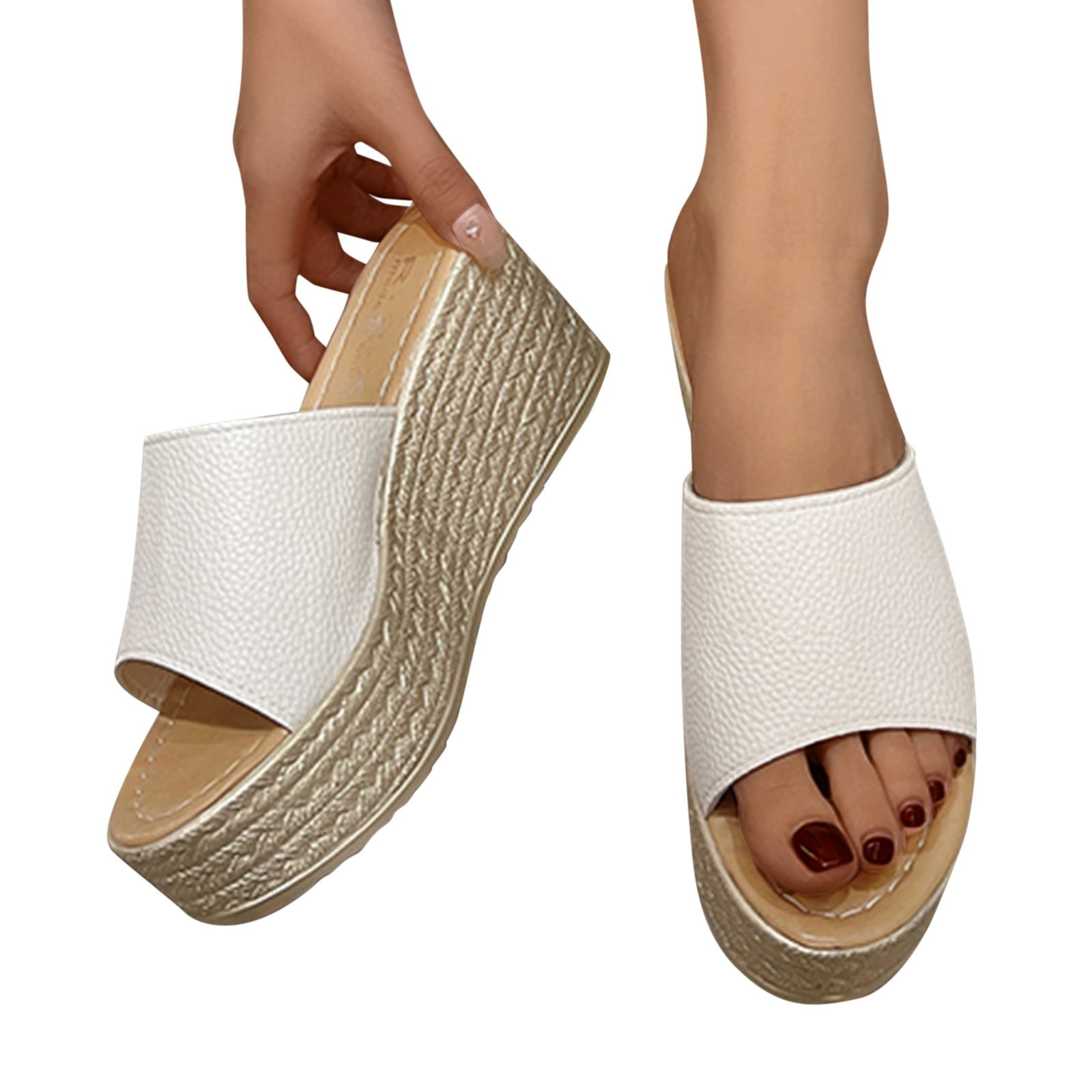 Glitter Cork Wedges 2019 Platform Sandals For Women Fashion Arch