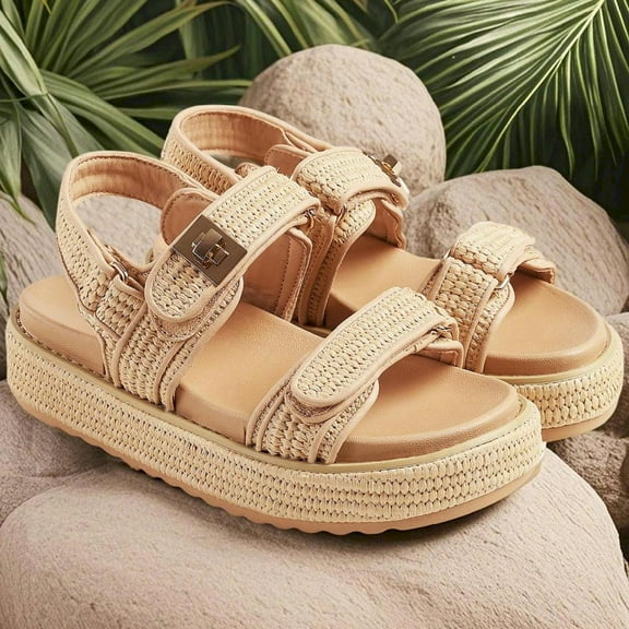 Platform Sandals for Women Open Toe Ankle Strap Summer Outdoor Beach Shoes