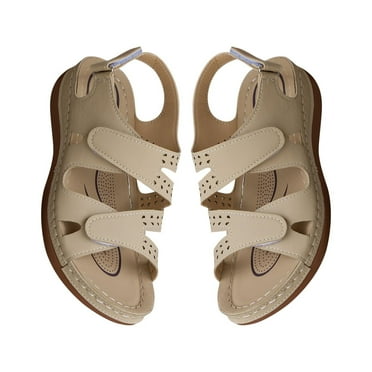 Platform Sandals for Women Velcro Comfy Casual Wedges Ankle Strap Summer Walking Sandals Dating Work Outdoor Shoes